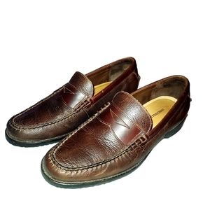 JOHNSTON AND MURPHY Brown Halstead Penny Loafer Size 9.5M